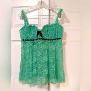 Fredericks of Hollywood Mint green babydoll lingerie